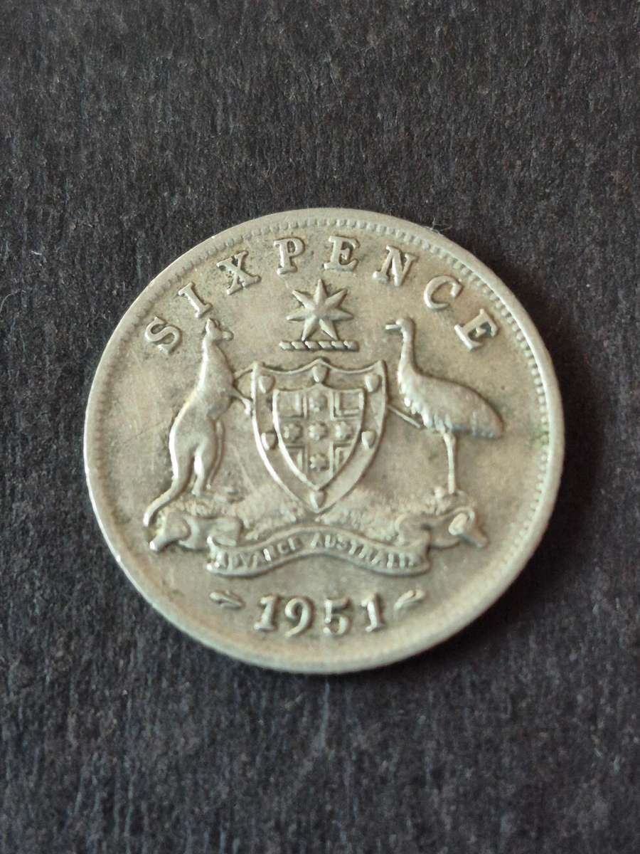 Australia Sixpence 1951 Silver