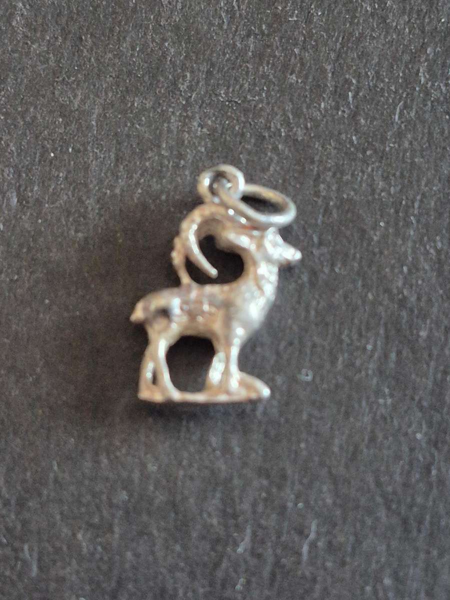 Vintage Sterling Silver Goat Charm 1.8g