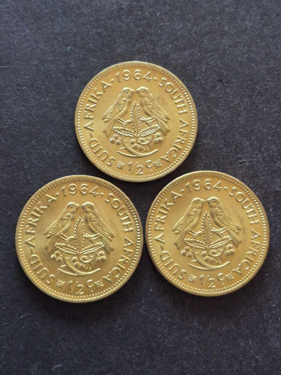 3 x Republic 1/2 Cents 1964 UNC