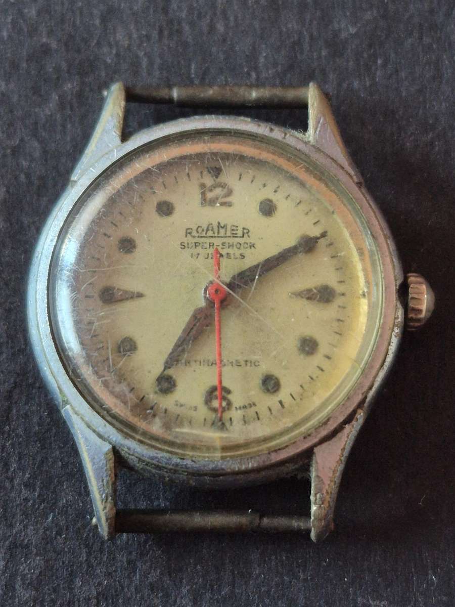 Vintage Roamer Supershock 17 Jewels Antimagnetic Mechanical Wrist Watch- not working