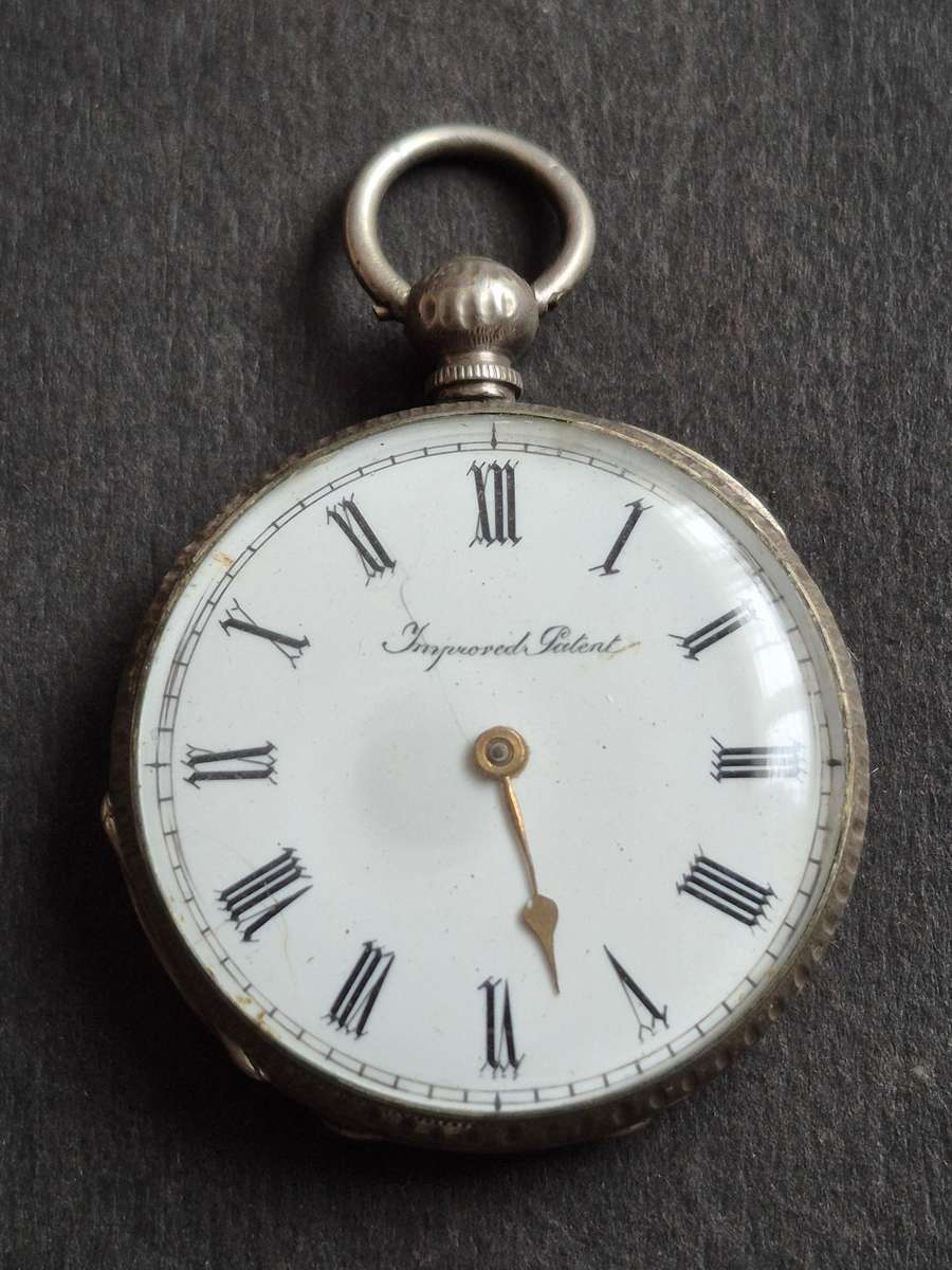 Vintage Fine Silver Pocket Watch with original glass total weight 45.2g (not working)
