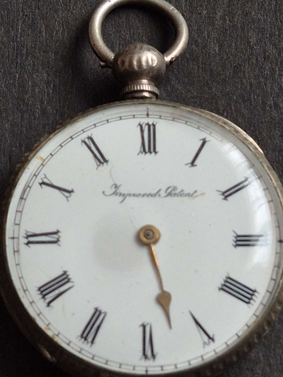 Vintage Fine Silver Pocket Watch with original glass total weight 45.2g (not working)