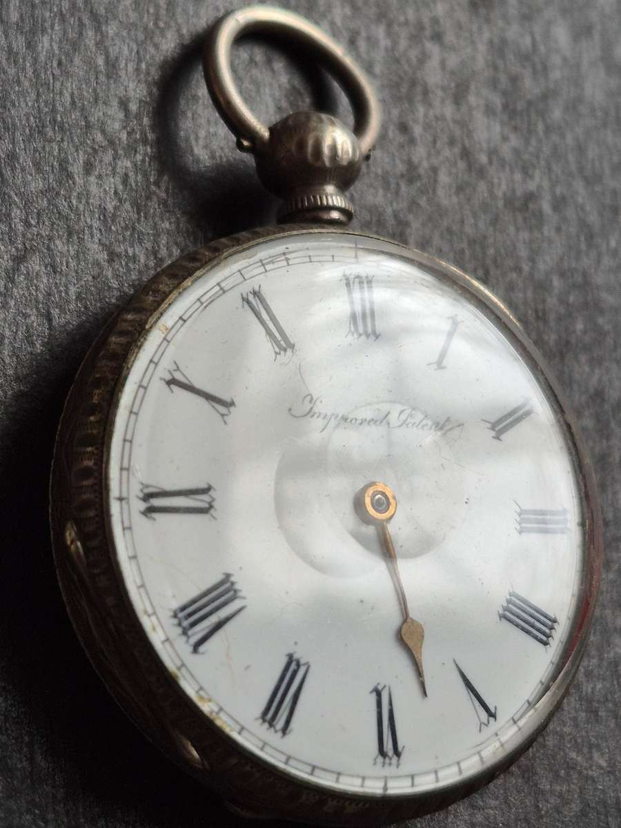 Vintage Fine Silver Pocket Watch with original glass total weight 45.2g (not working)