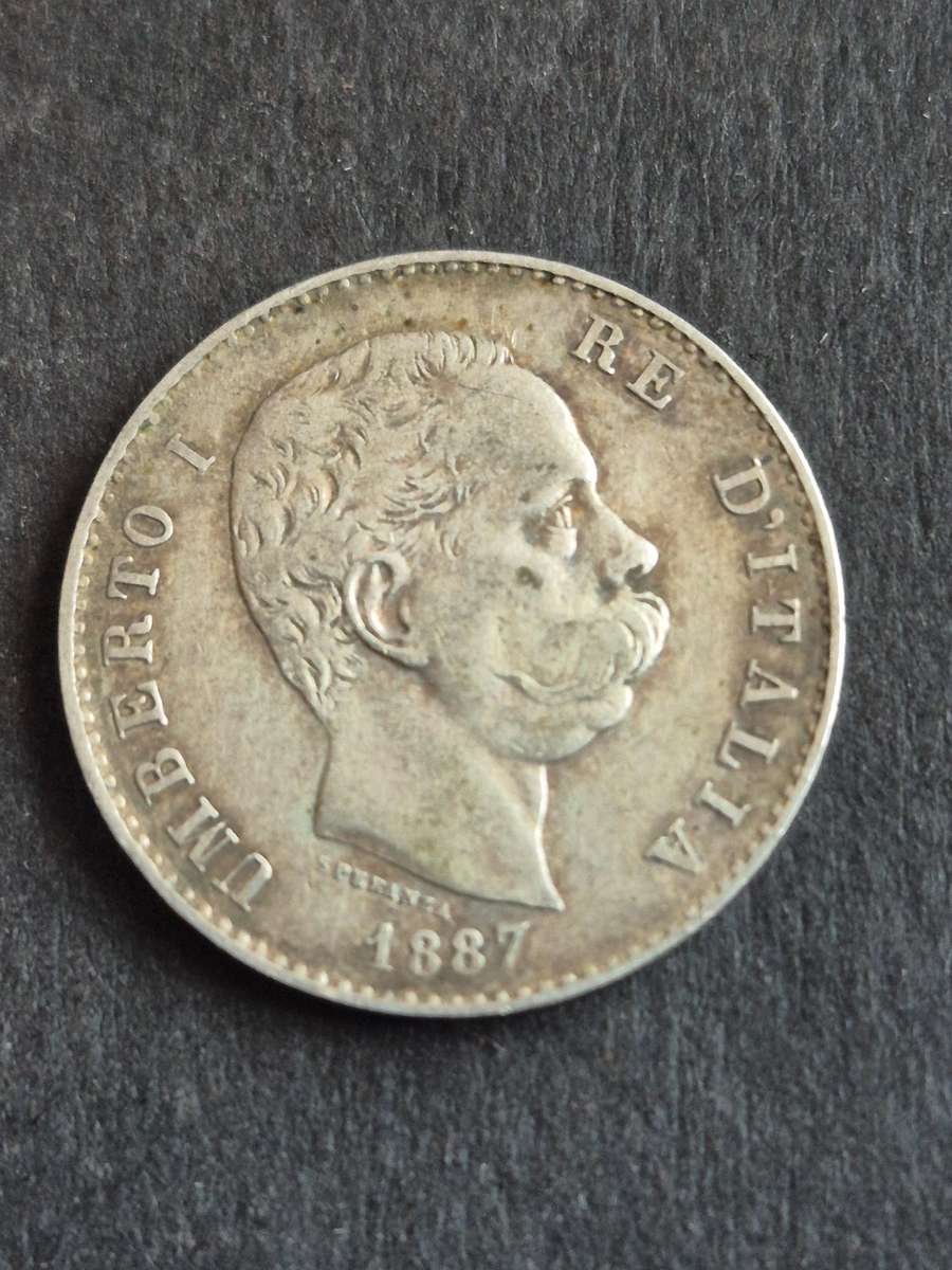 Italy One Lire 1887 Silver
