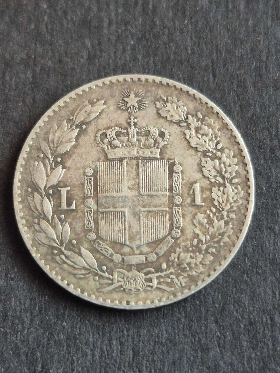 Italy One Lire 1887 Silver