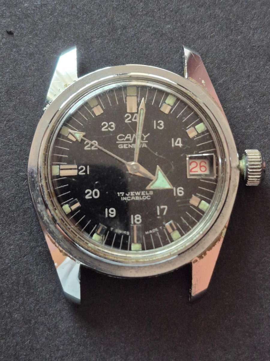 Vintage Camy 17 Jewels Incablock Men's Wrist Watch- runs (needs to be serviced) excellent condition