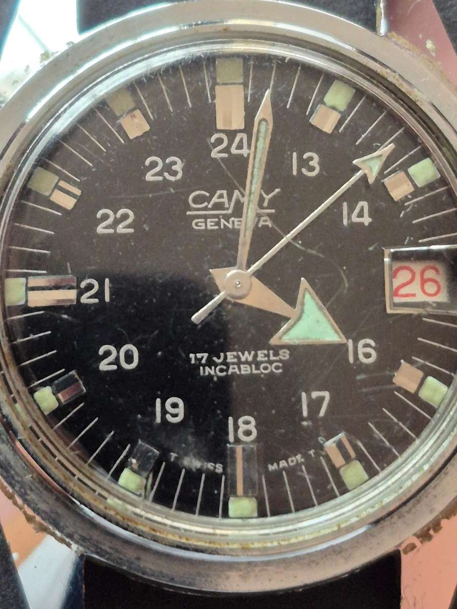 Vintage Camy 17 Jewels Incablock Men's Wrist Watch- runs (needs to be serviced) excellent condition