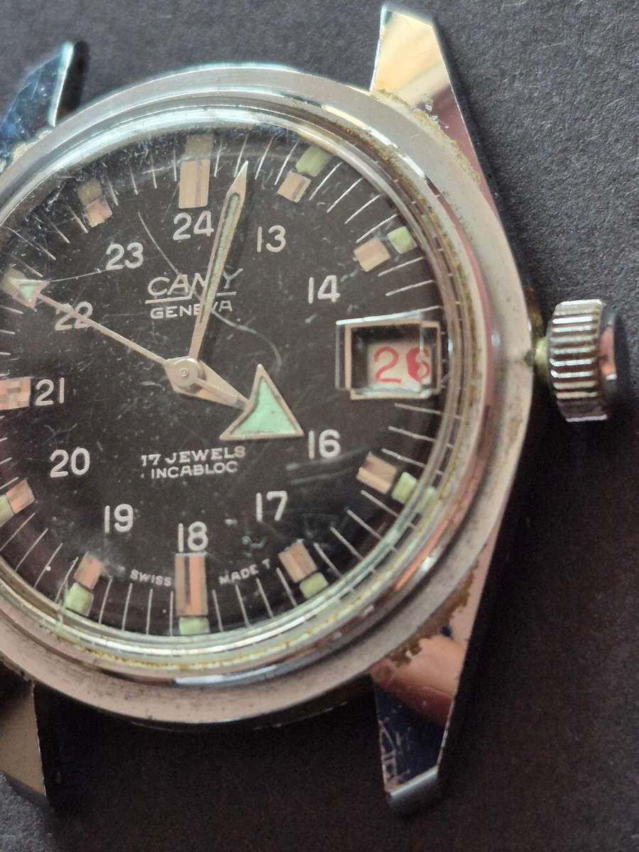 Vintage Camy 17 Jewels Incablock Men's Wrist Watch- runs (needs to be serviced) excellent condition