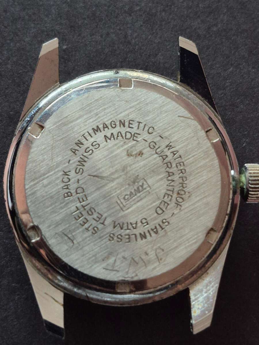 Vintage Camy 17 Jewels Incablock Men's Wrist Watch- runs (needs to be serviced) excellent condition