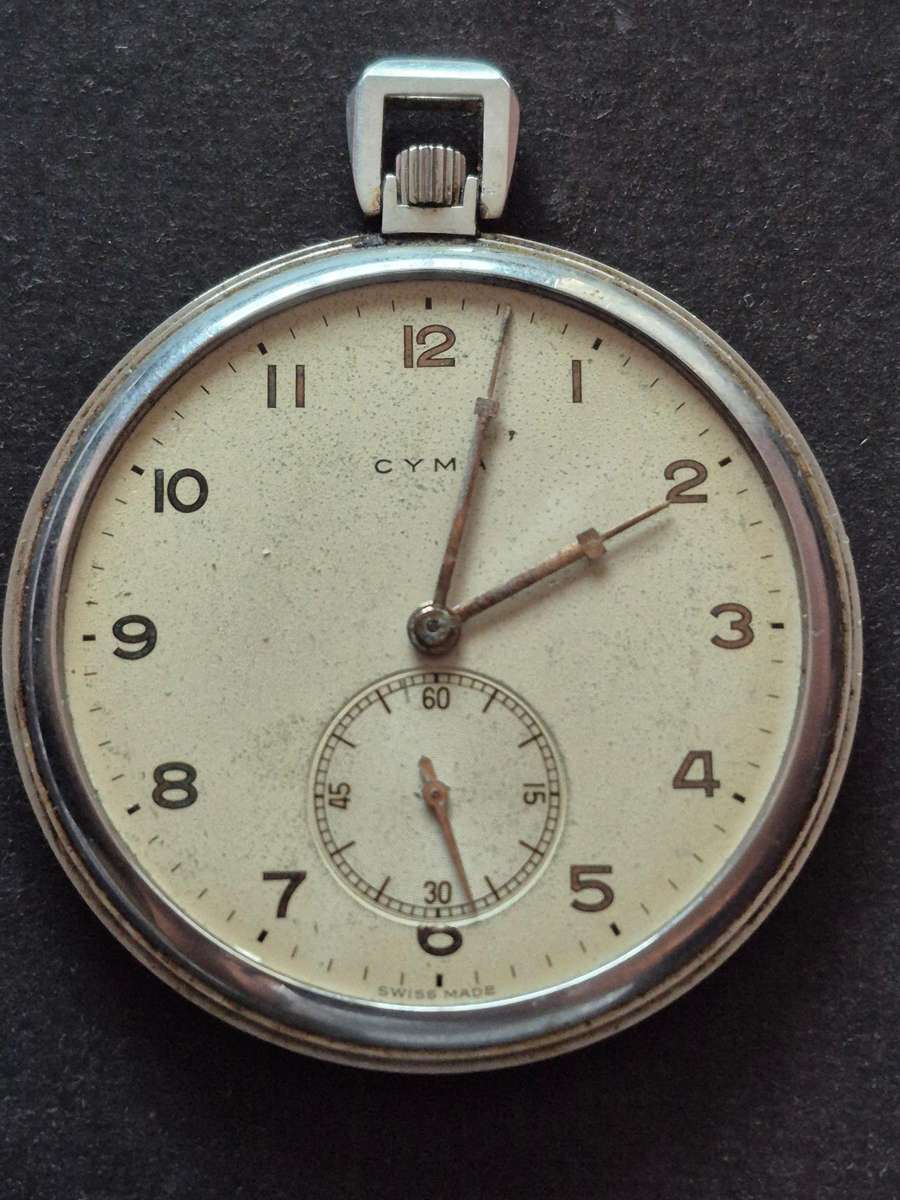 Vintage Cyma Pocket Watch - no glass - cannot open back (not working)