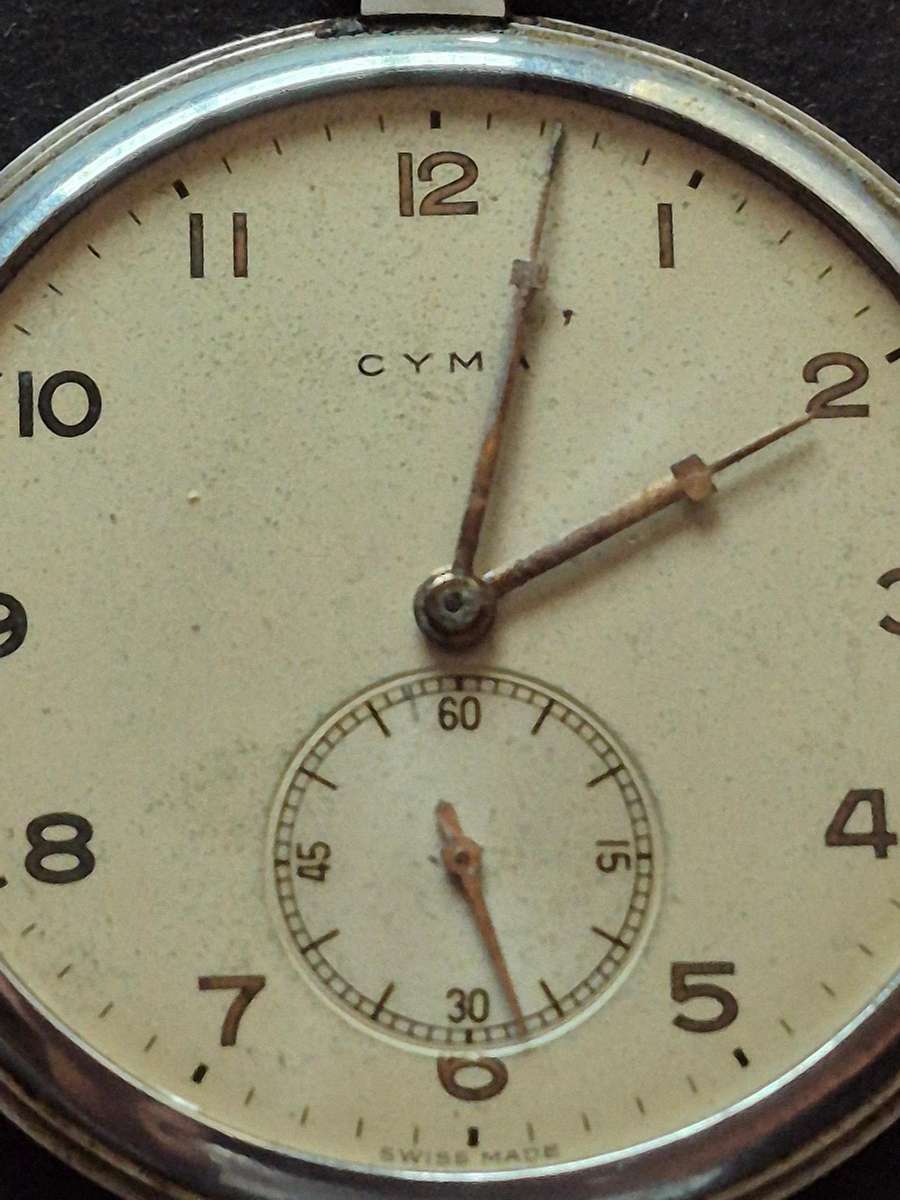 Vintage Cyma Pocket Watch - no glass - cannot open back (not working)