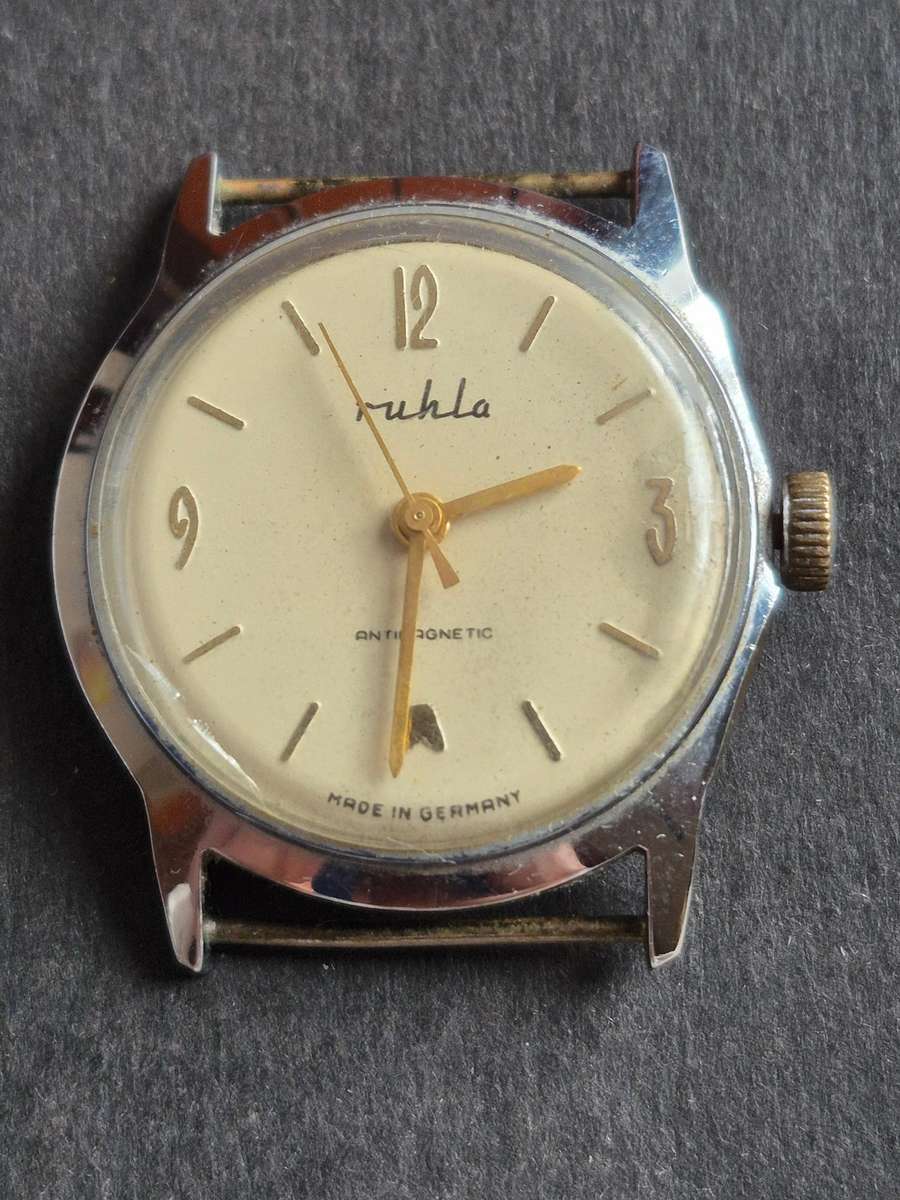 Vintage Ruhla Antimagnetic Mechanical Wrist Watch- made in Germany (missing back)