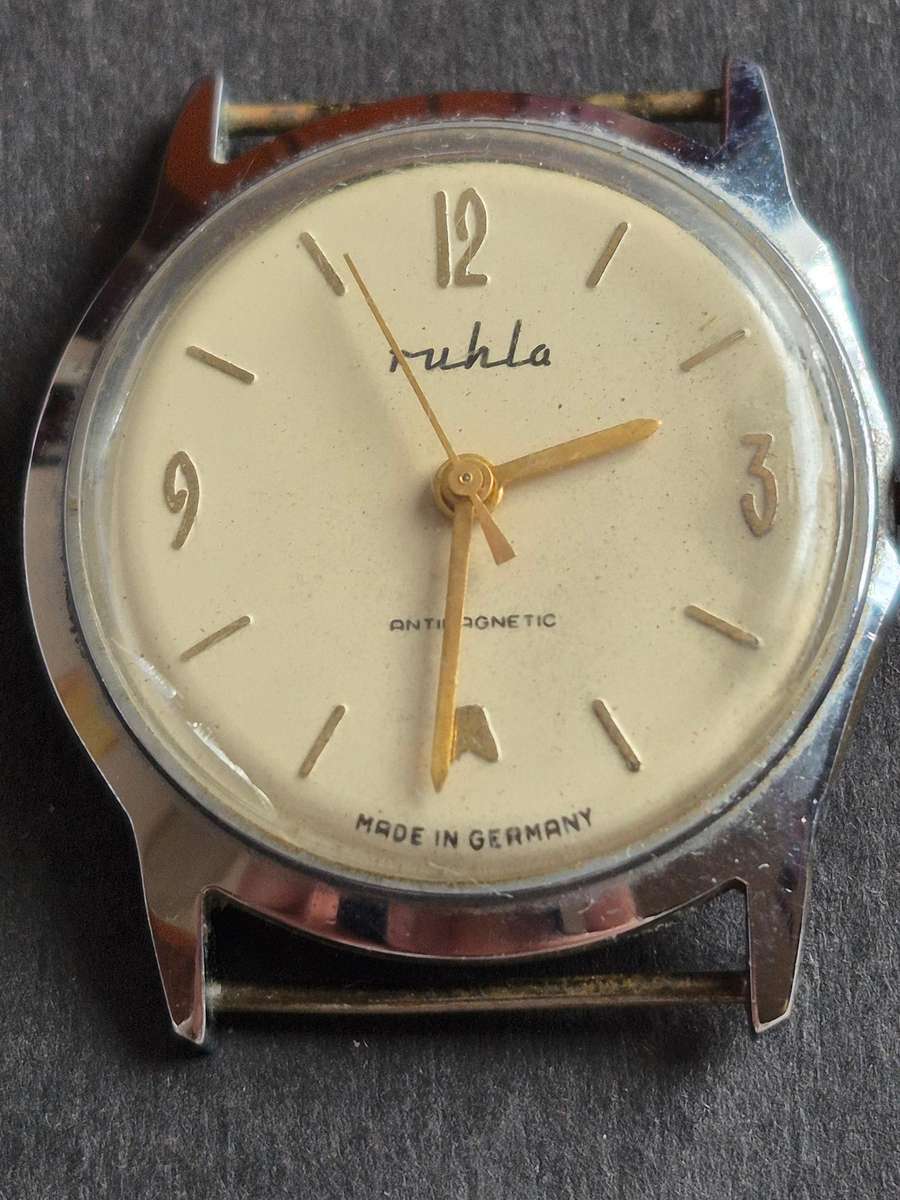 Vintage Ruhla Antimagnetic Mechanical Wrist Watch- made in Germany (missing back)
