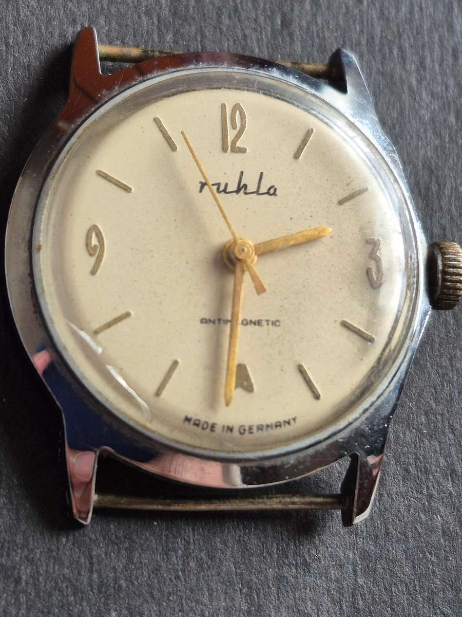 Vintage Ruhla Antimagnetic Mechanical Wrist Watch- made in Germany (missing back)