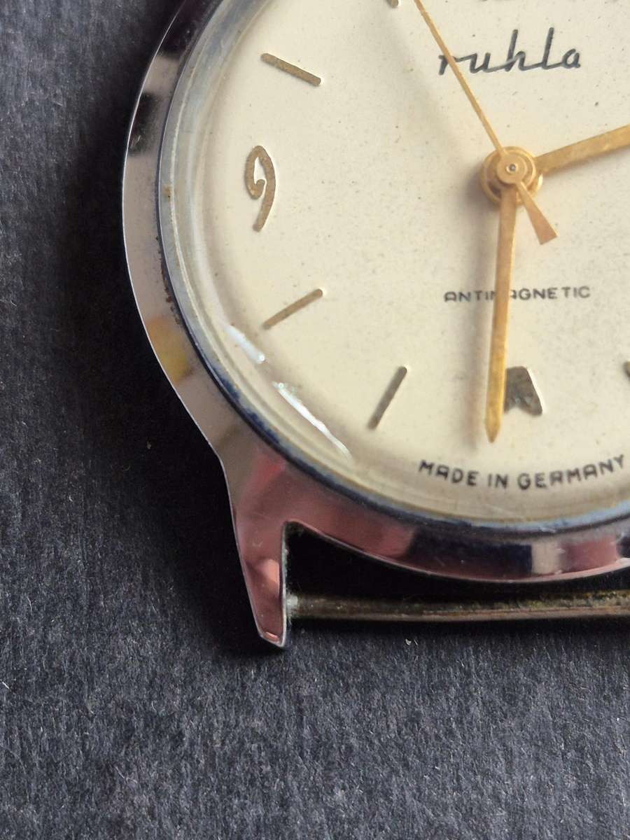 Vintage Ruhla Antimagnetic Mechanical Wrist Watch- made in Germany (missing back)