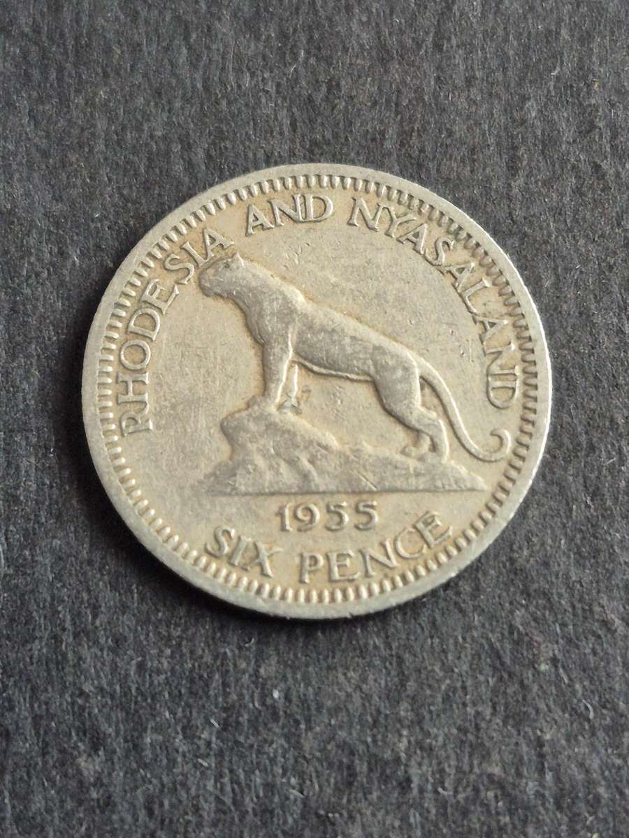 Rhodesia and Nyasaland Sixpence 1955