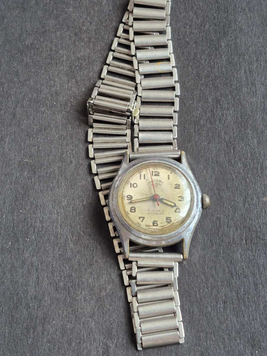 Vintage Rotary 15 Jewels Incablock Mechanical Wrist Watch (untested) balance wheel spins