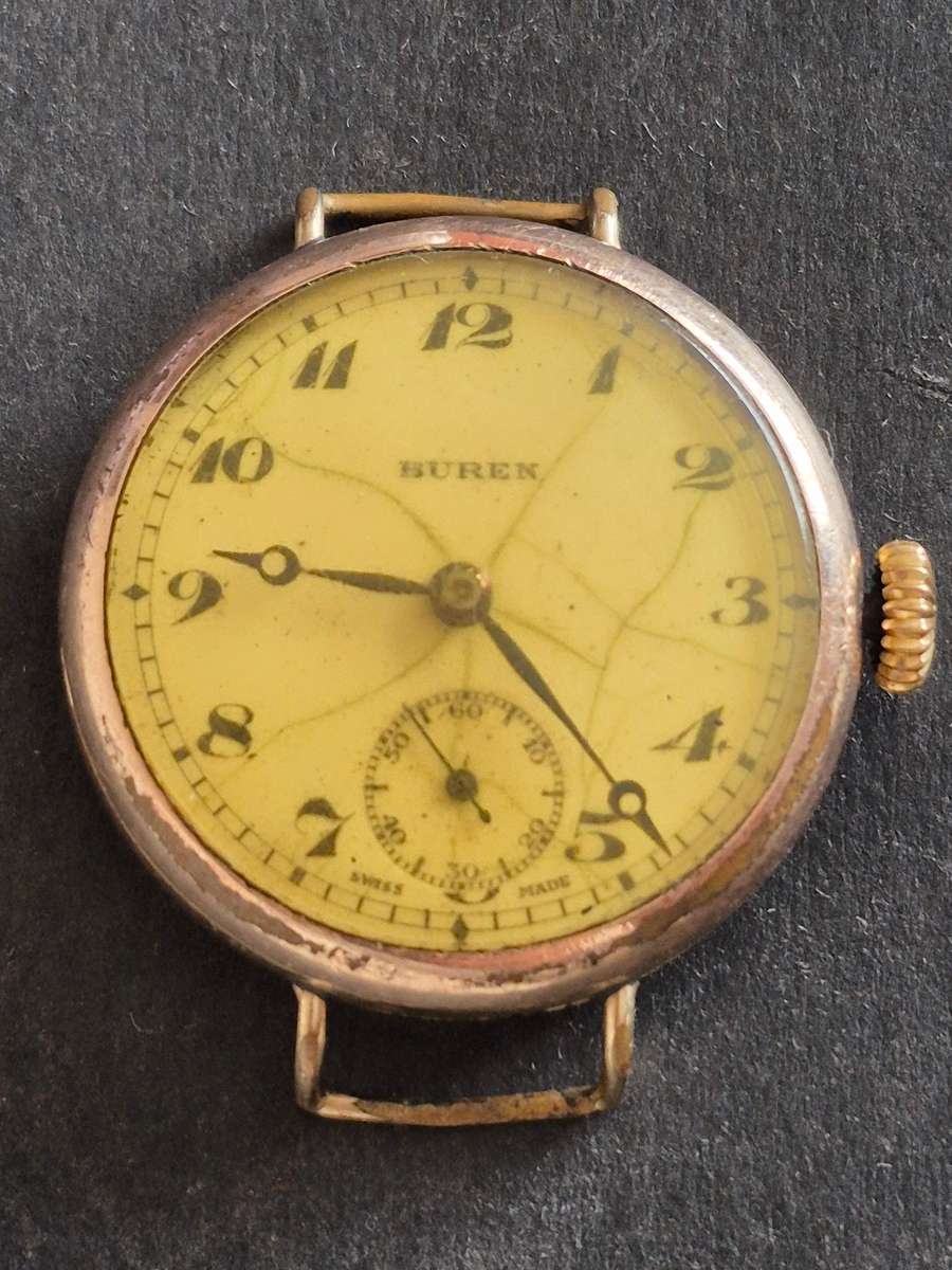 Vintage Buren Rolled Gold Mechanical Wrist Watch (not working)