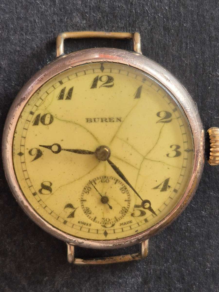 Vintage Buren Rolled Gold Mechanical Wrist Watch (not working)