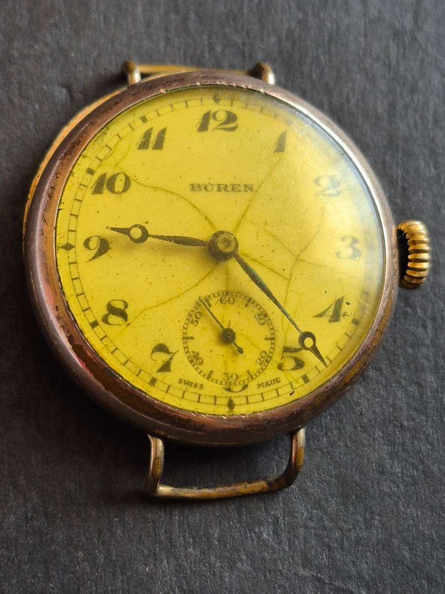 Vintage Buren Rolled Gold Mechanical Wrist Watch (not working)