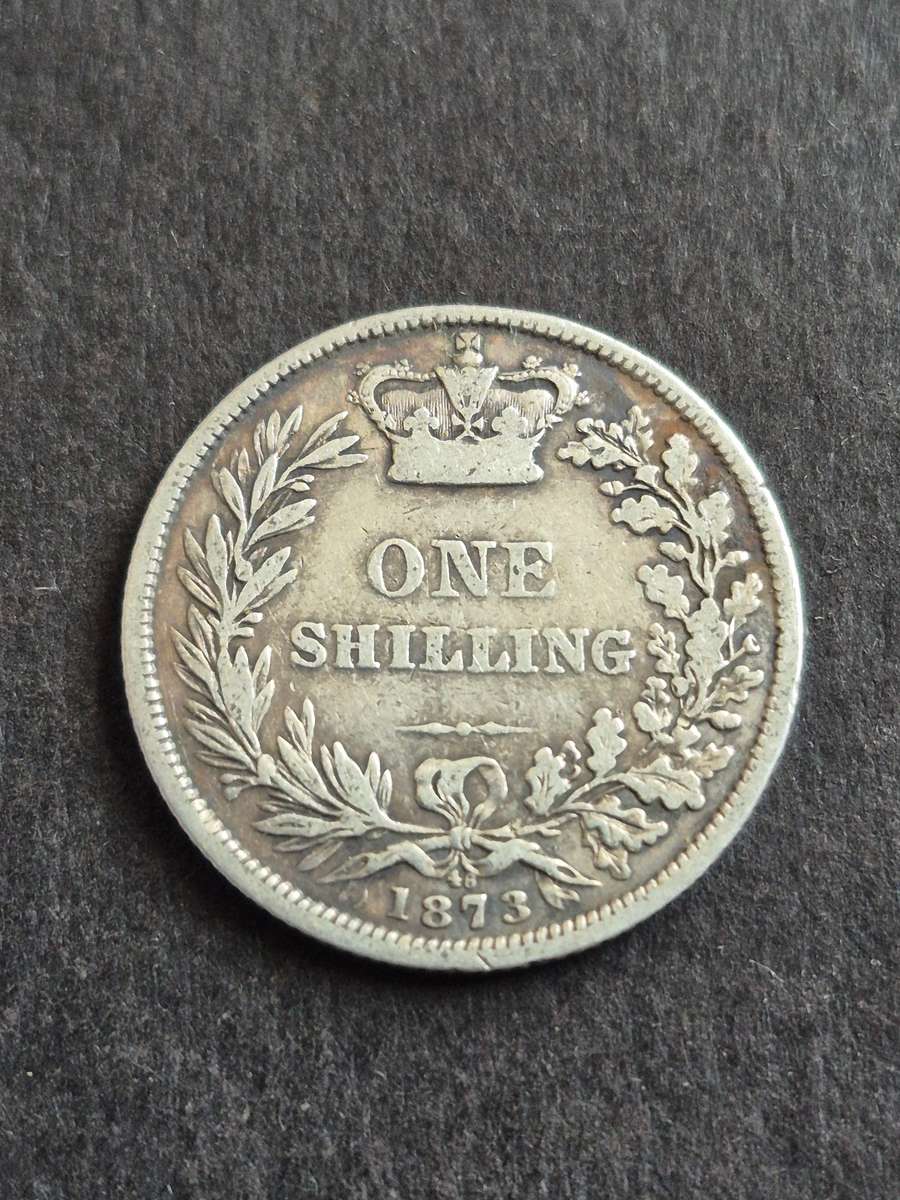 UK One Shilling 1873 Queen Victoria Younghead no. 46