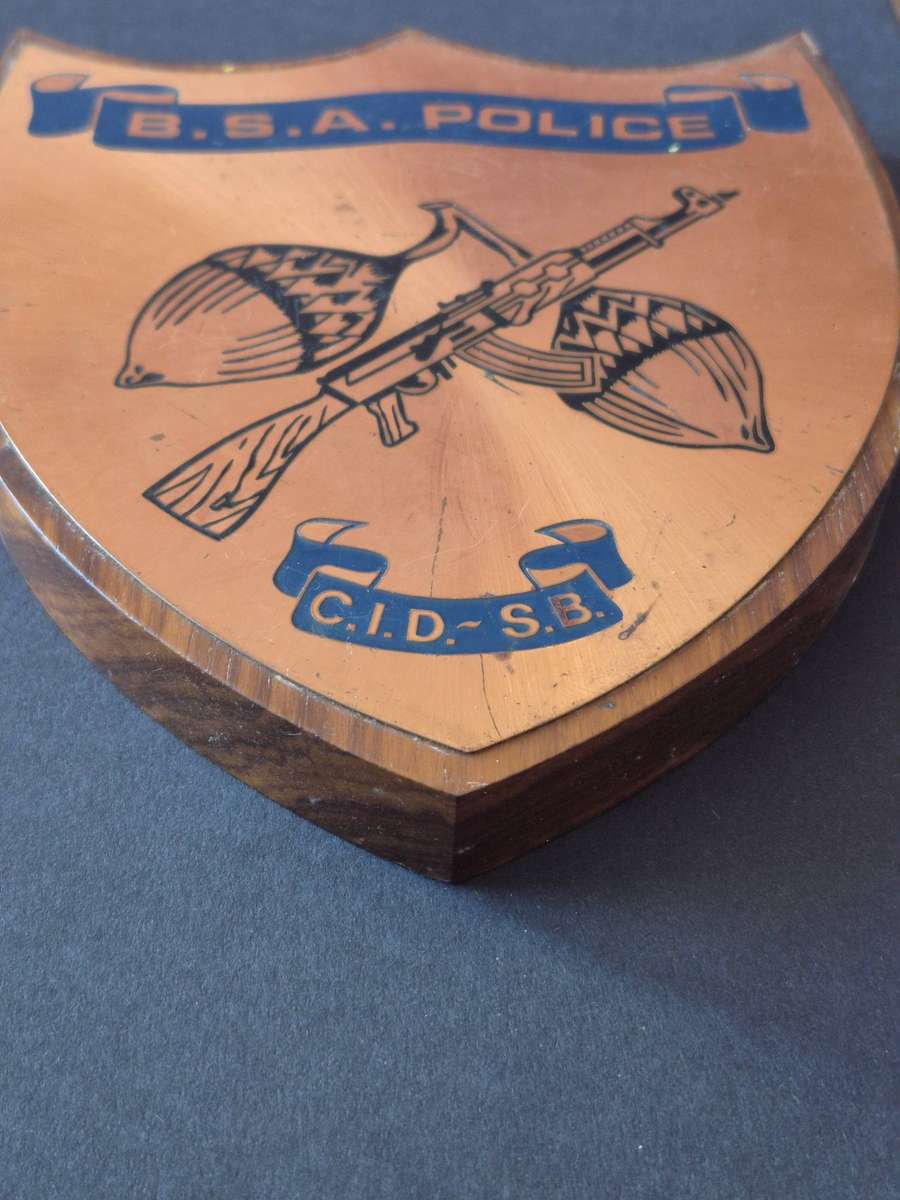 Rhodesia- B.S.A. Police/C.I.D. - S.B. Special Ops Copper Plaque