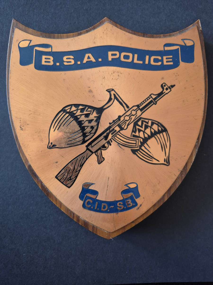 Rhodesia- B.S.A. Police/C.I.D. - S.B. Special Ops Copper Plaque