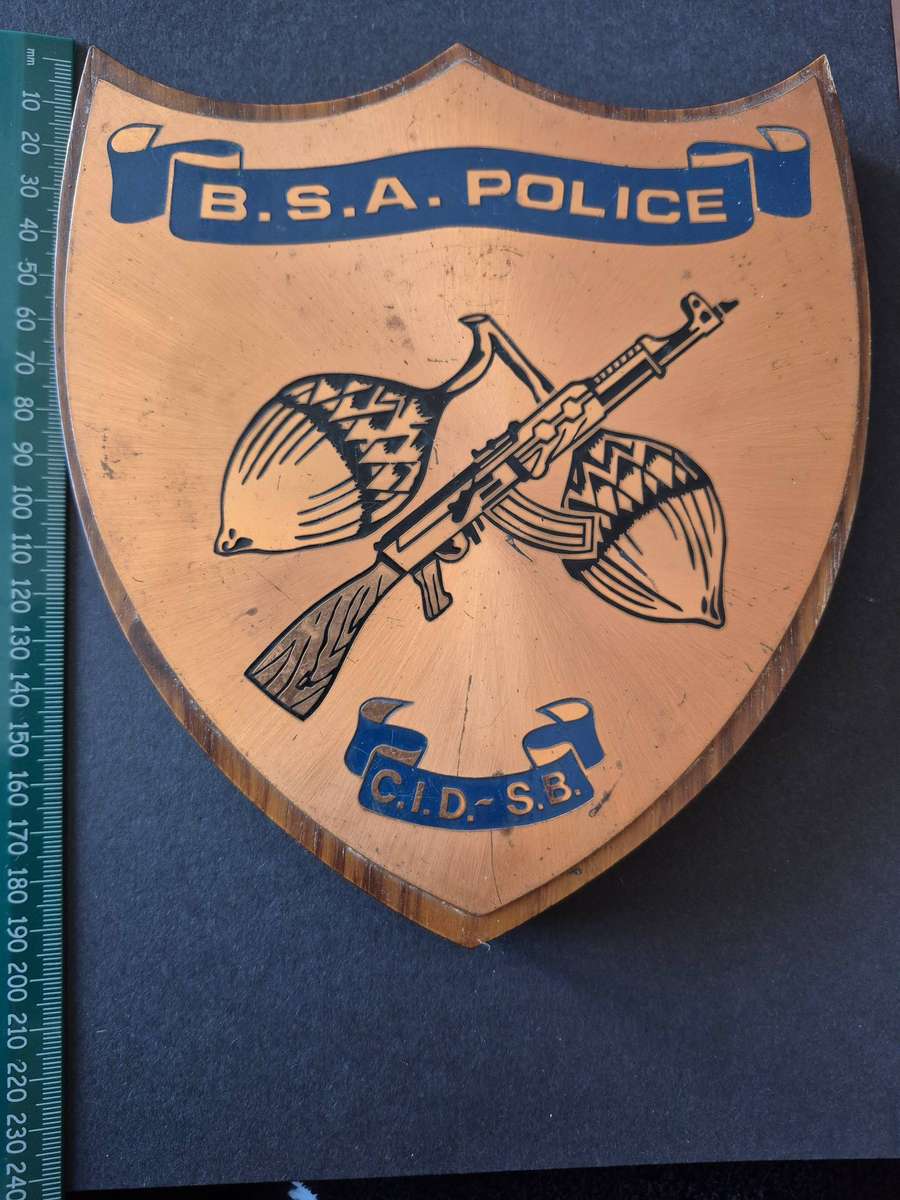 Rhodesia- B.S.A. Police/C.I.D. - S.B. Special Ops Copper Plaque