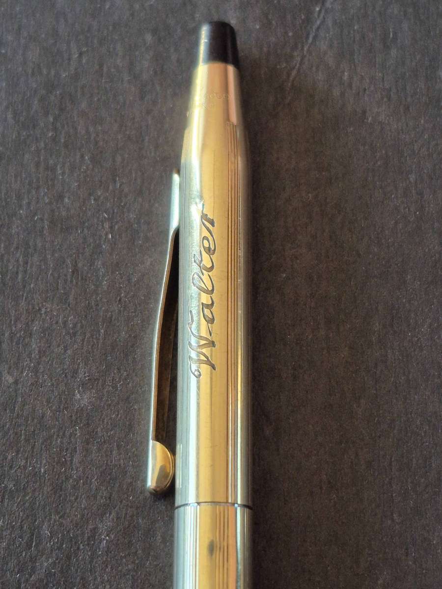 Vintage Cross 1/20 10kt Rolled Gold Ball Point Pen engraved- made in Ireland