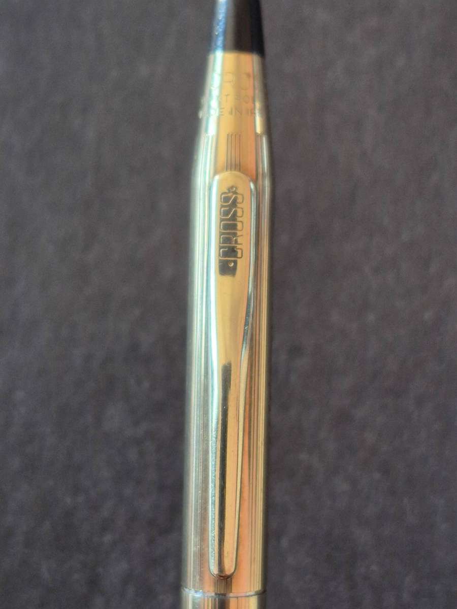 Vintage Cross 1/20 10kt Rolled Gold Ball Point Pen engraved- made in Ireland