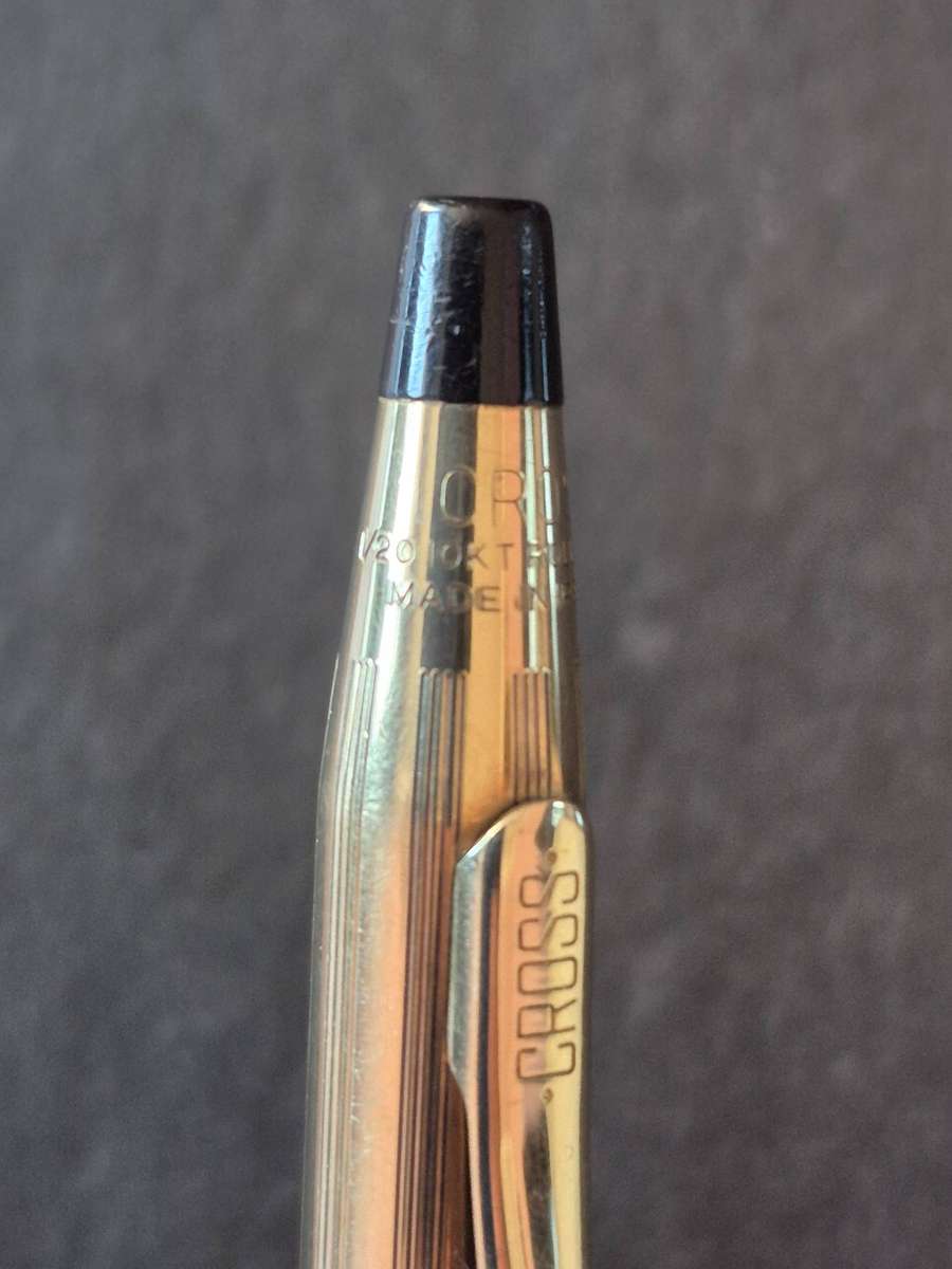 Vintage Cross 1/20 10kt Rolled Gold Ball Point Pen engraved- made in Ireland