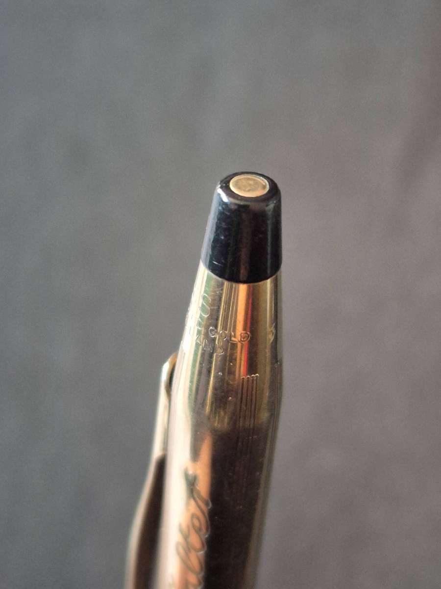 Vintage Cross 1/20 10kt Rolled Gold Ball Point Pen engraved- made in Ireland