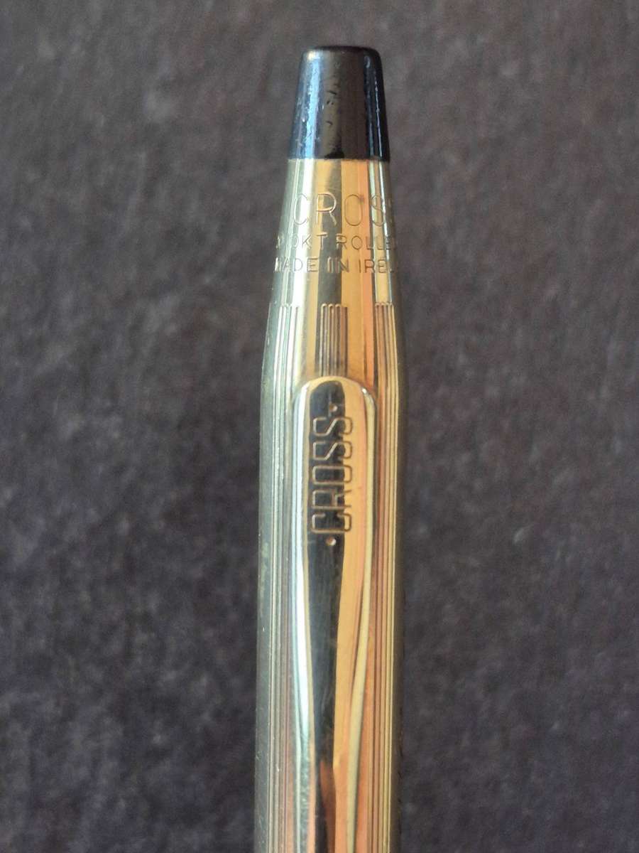 Vintage Cross 1/20 10kt Rolled Gold Ball Point Pen engraved- made in Ireland