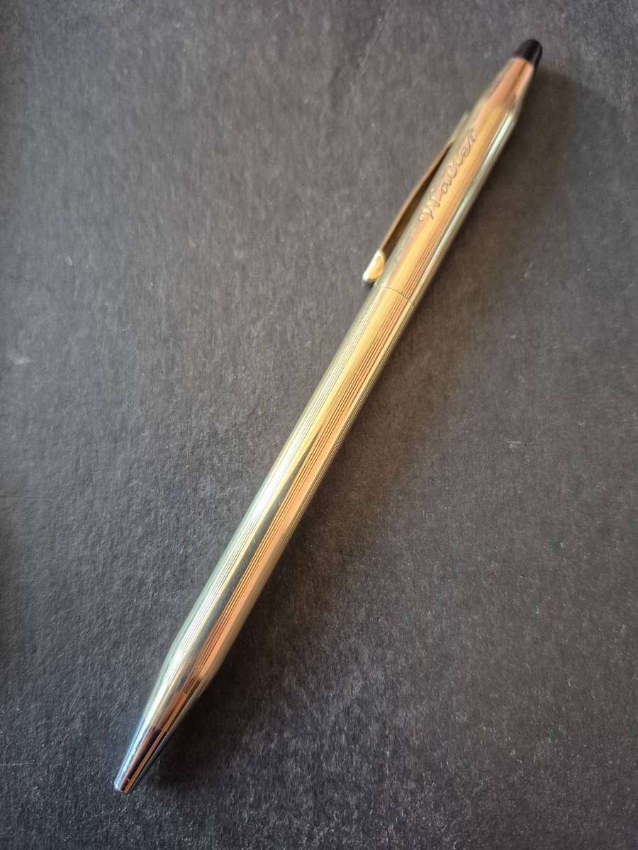 Vintage Cross 1/20 10kt Rolled Gold Ball Point Pen engraved- made in Ireland