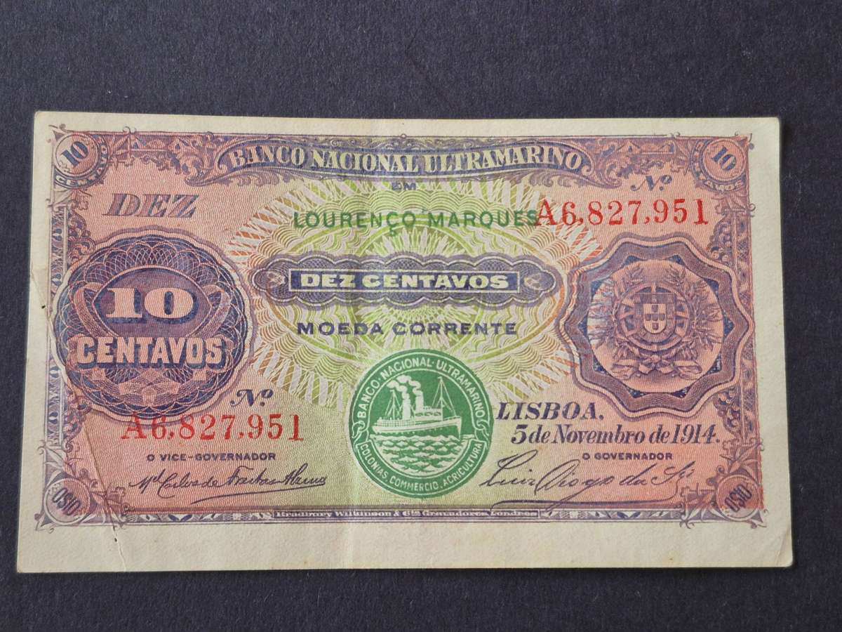 Mozambique Lourenco Marques 10 Centavos 5 November 1914 - excellent condition