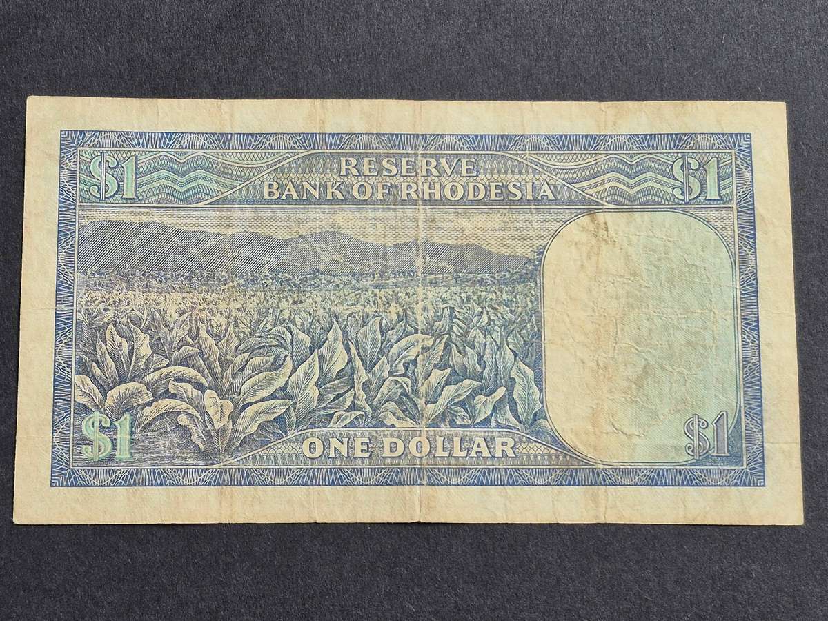Rhodesia One Dollar Rhodes Watermark 16 April 1978