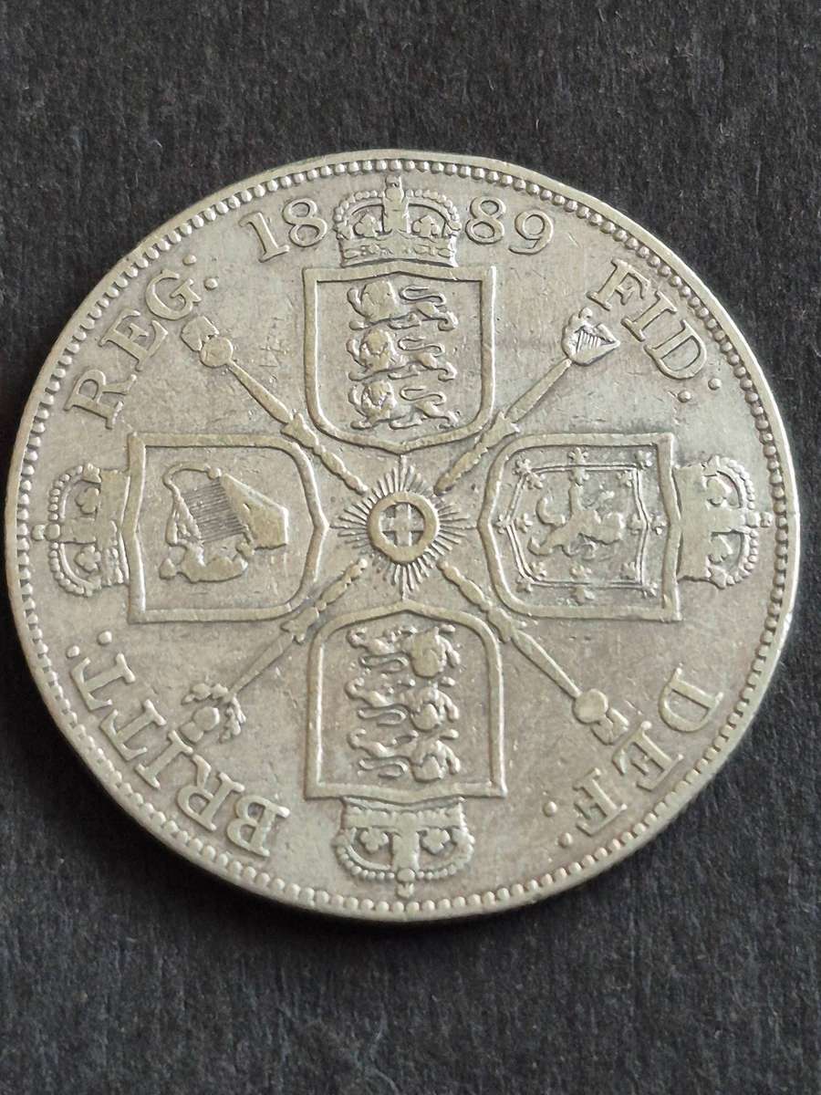 UK Double Florin 1889 Silver