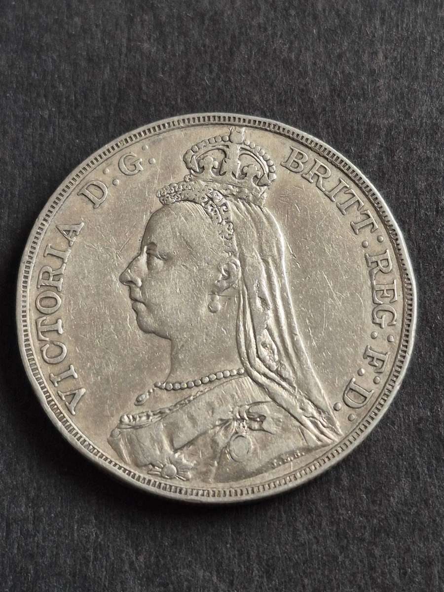 UK Crown Queen Victoria 1891 Silver
