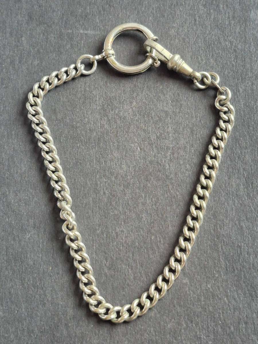 Vintage Fob Chain Silver Plated 290mm