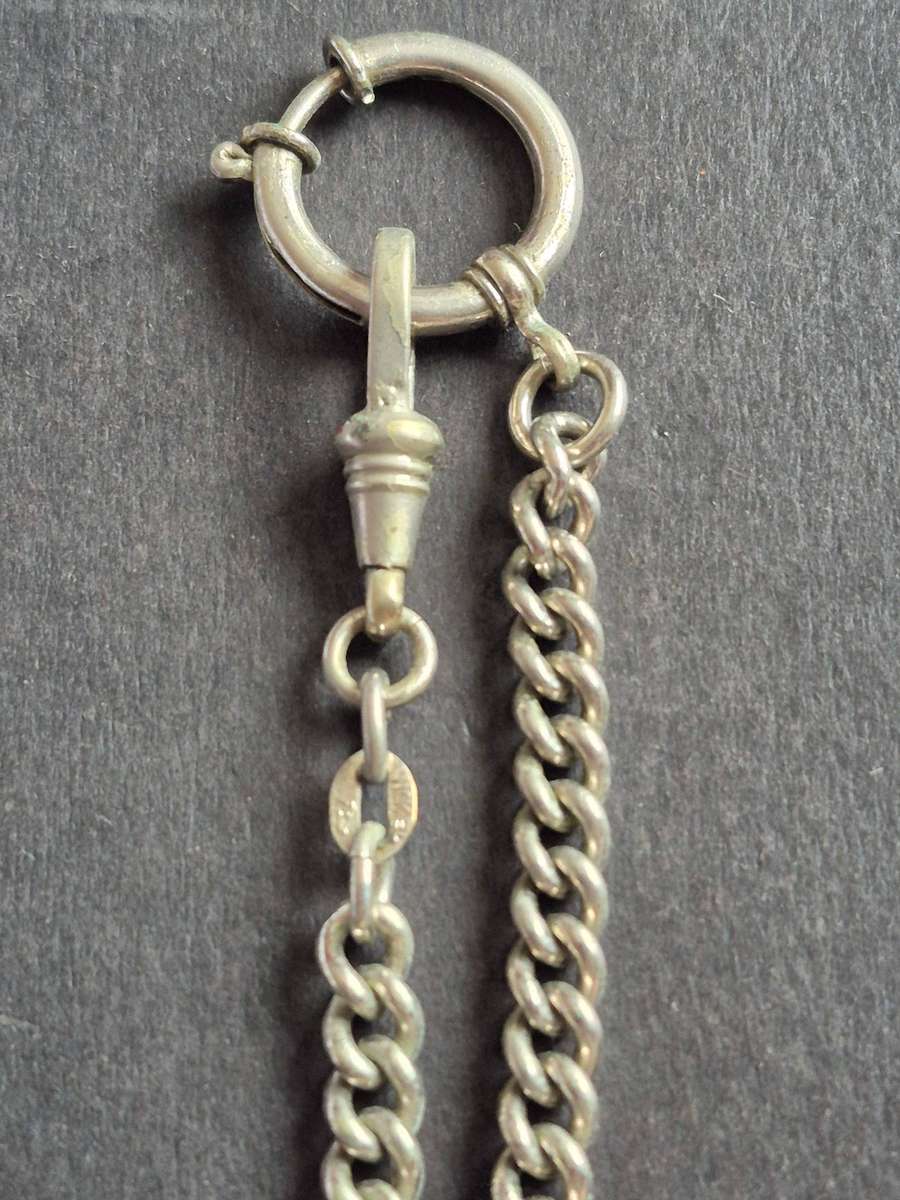 Vintage Fob Chain Silver Plated 290mm