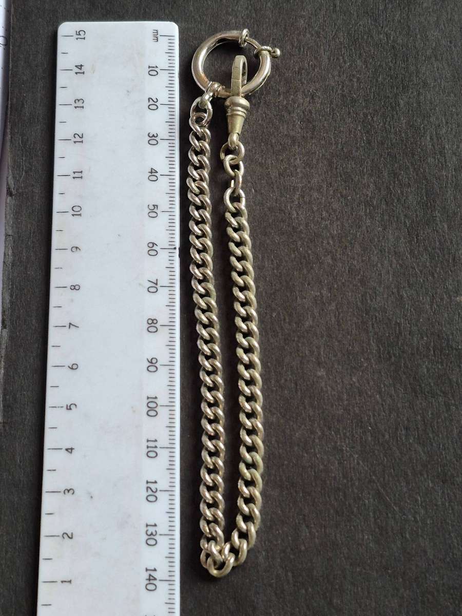 Vintage Fob Chain Silver Plated 290mm