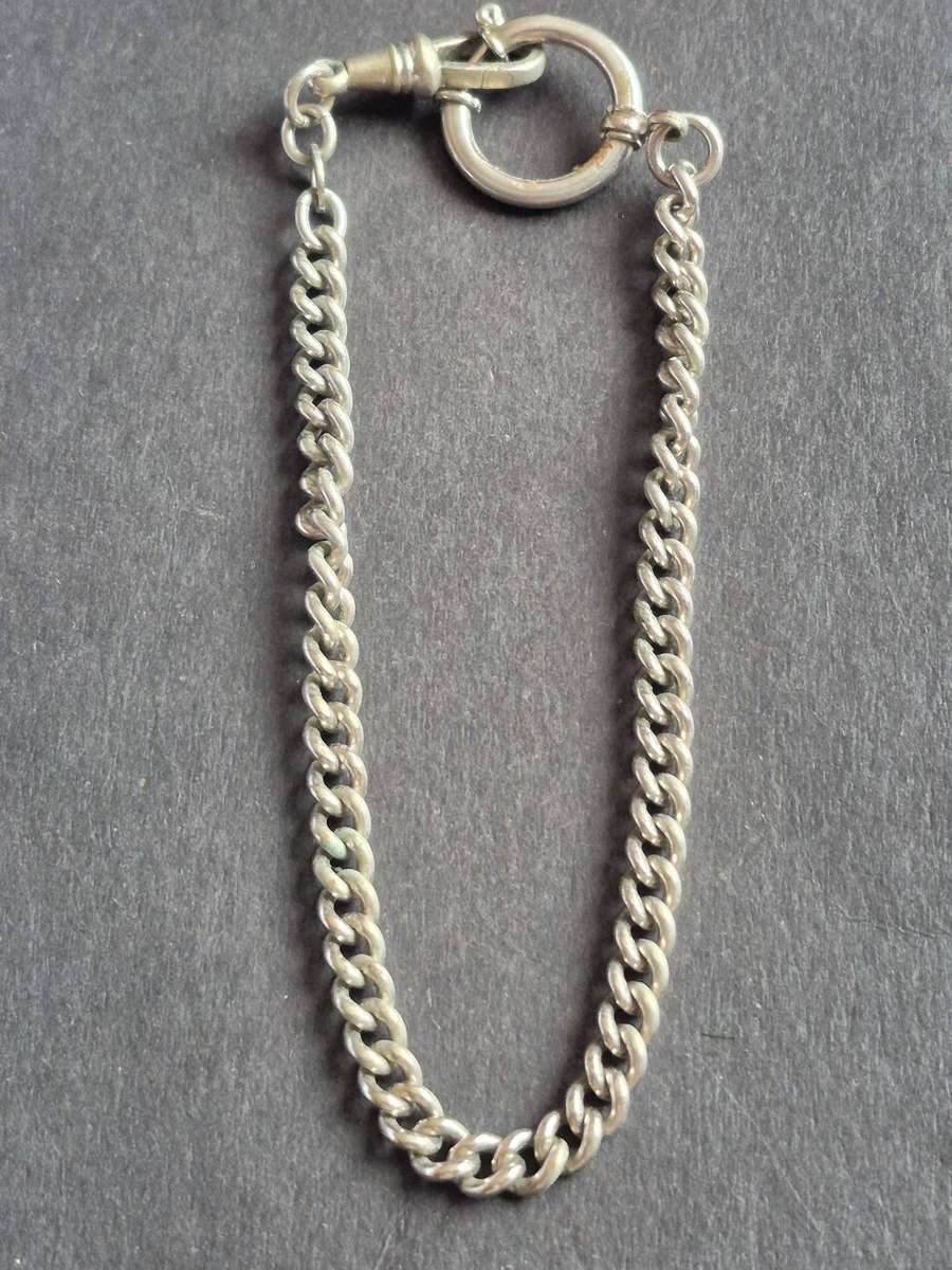 Vintage Fob Chain Silver Plated 290mm