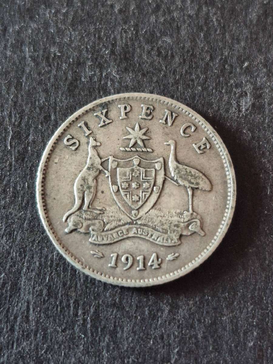Australia Sixpence 1914  .925 Silver
