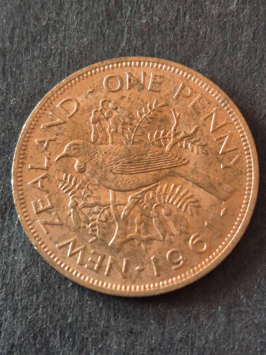 New Zealand One Penny 1961 UNC