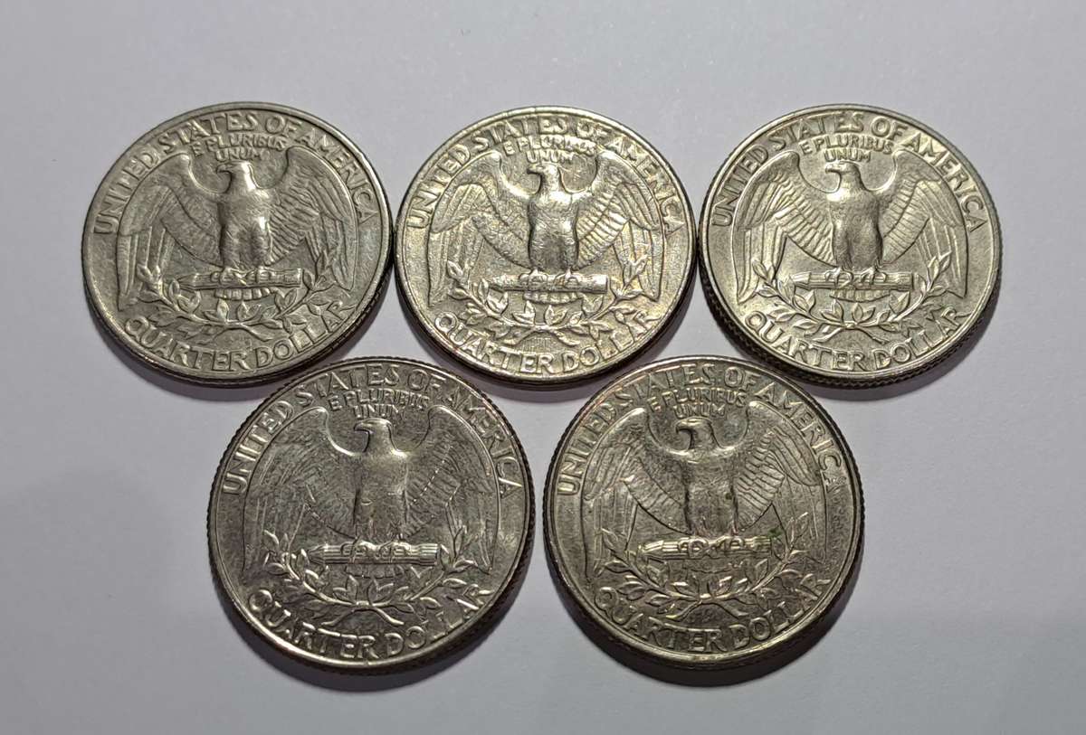5 x Quarter Dollars from USA