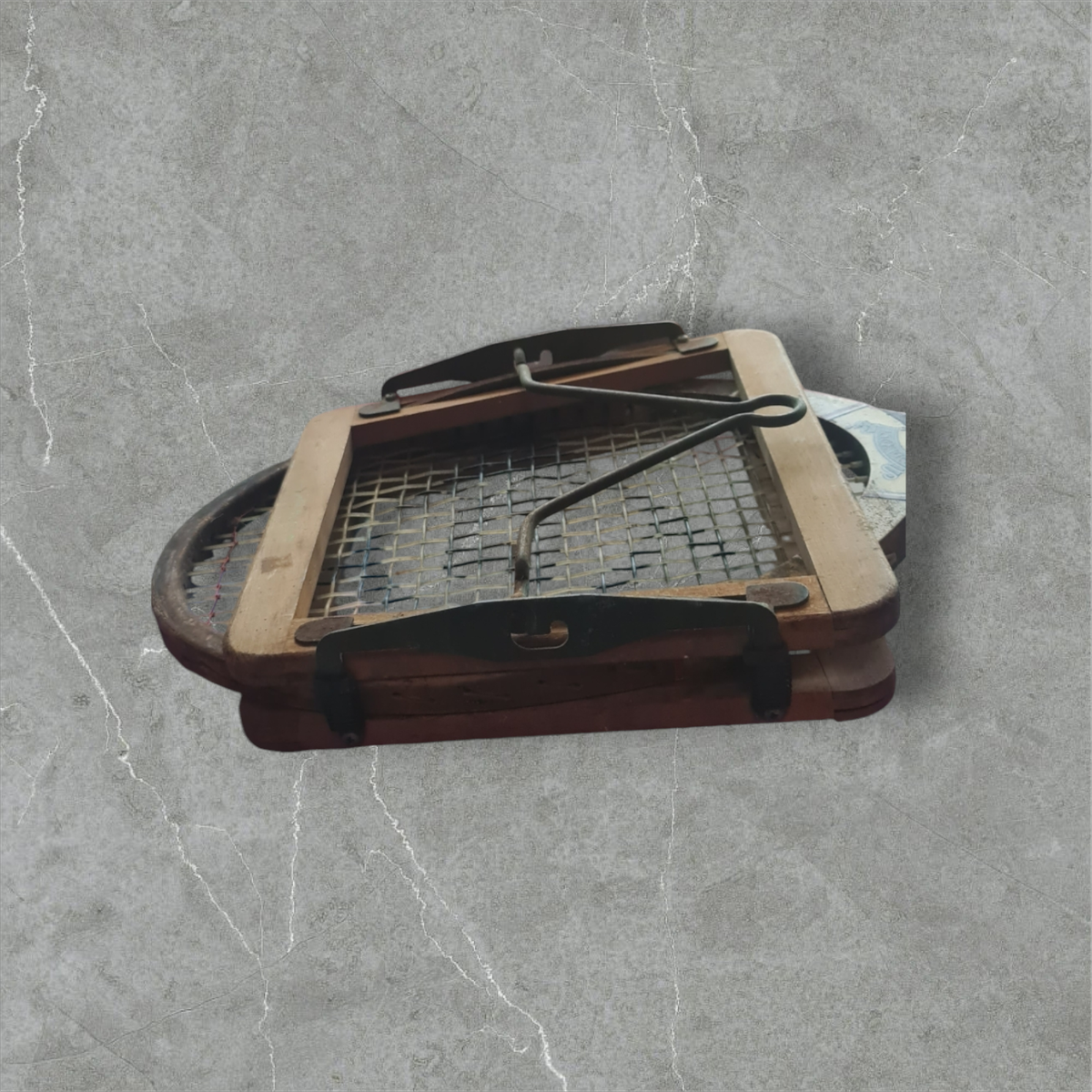 Retro Slazenger squash racquet with Dunlop wooden head guard