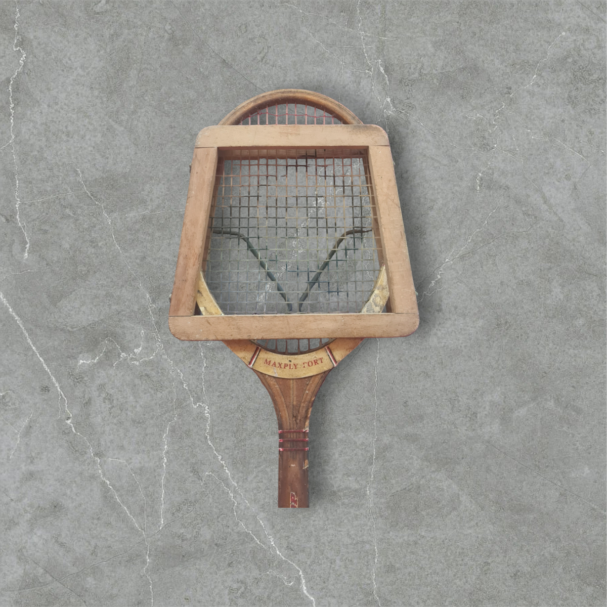 Retro Slazenger squash racquet with Dunlop wooden head guard
