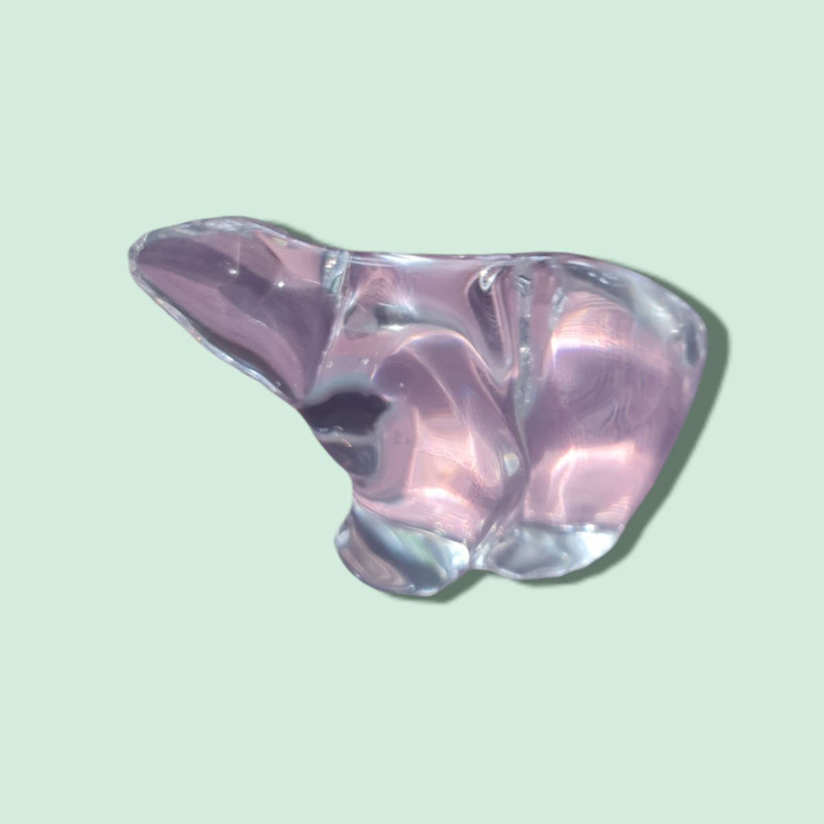 Signed Hadeland 3 Inch Glass Polar Bear Figurine