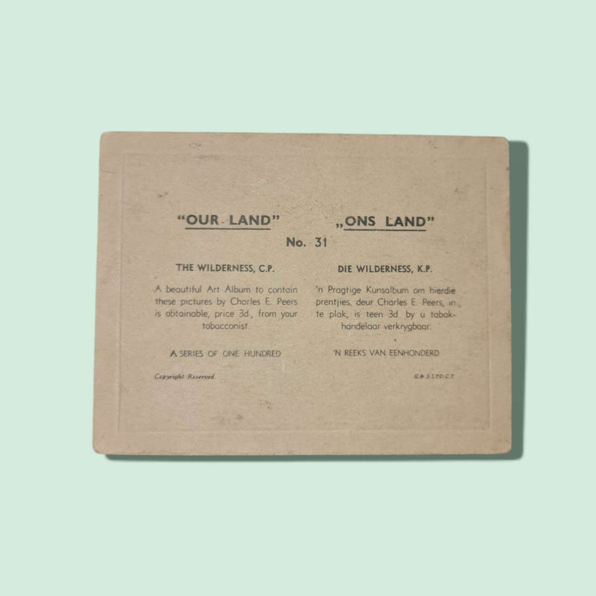 South Africa: The Wilderness, CP  Card