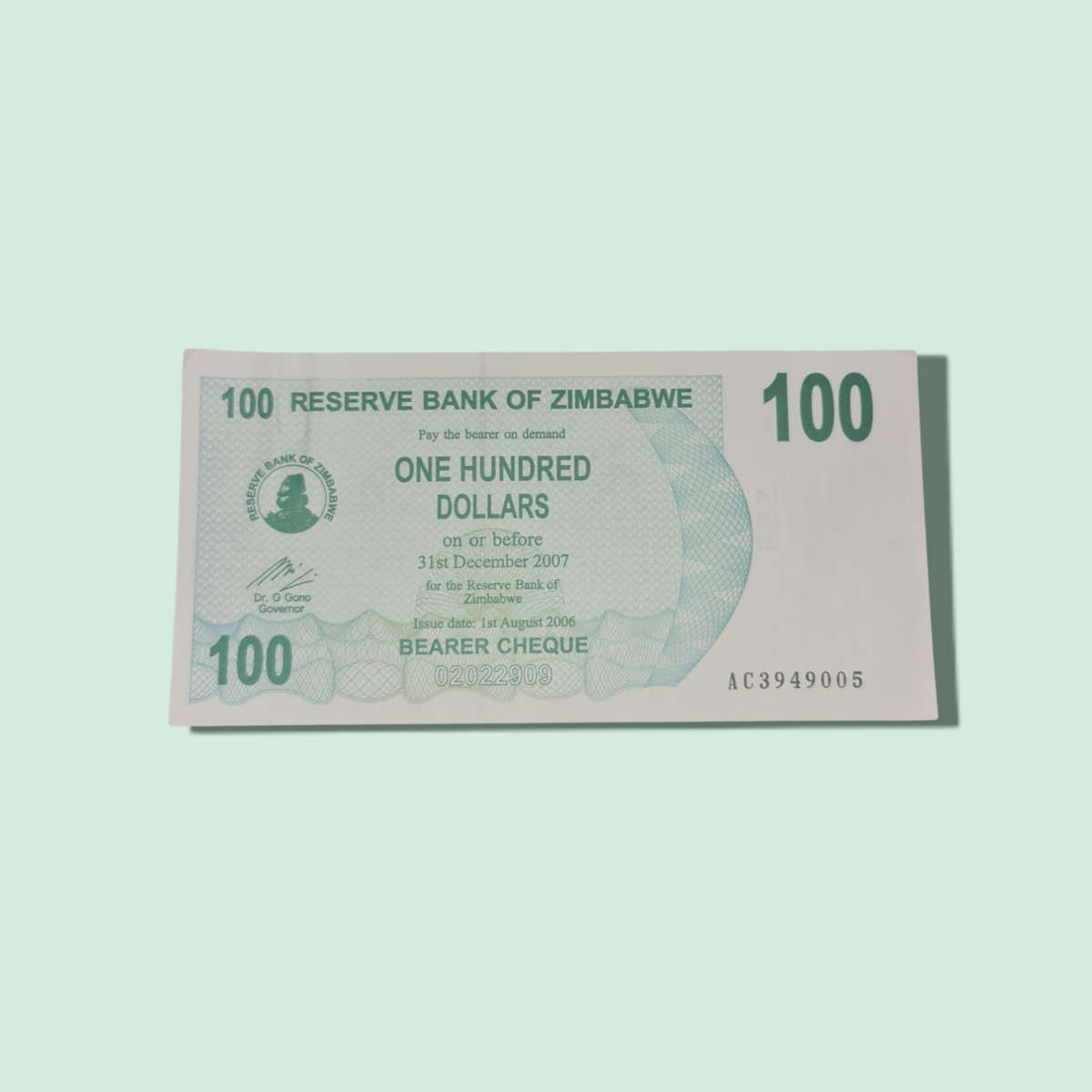 Zimbabwe 100 Dollars 1995  Banknote